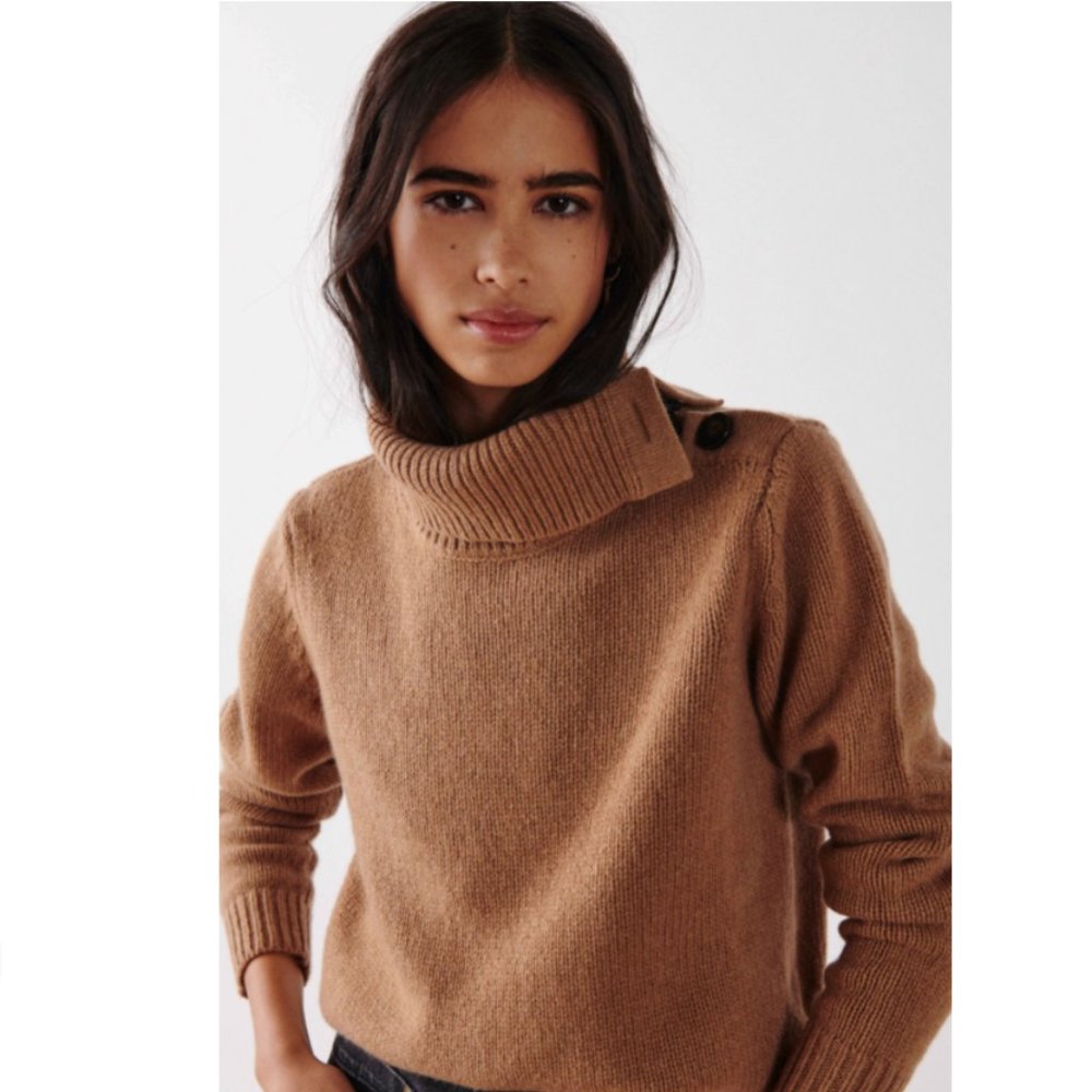 NWT ba&sh Coralie Camel Cashmere Sweater XS